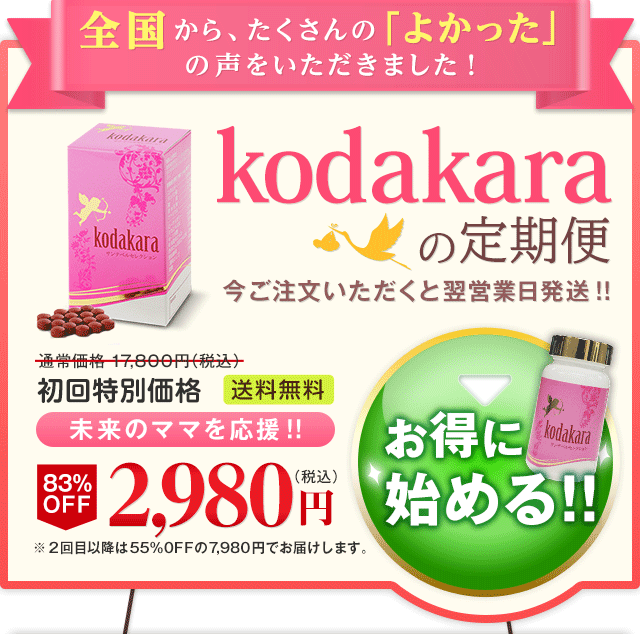 kodakaraの定期便 送料無用 83%OFF 2,980円（税込） ご注文は今すぐこちらから！
